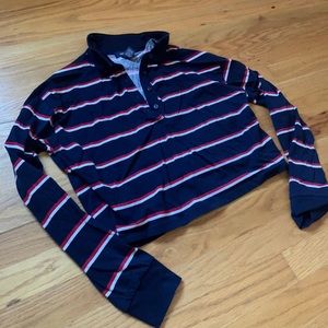 Striped Polo Crop Top